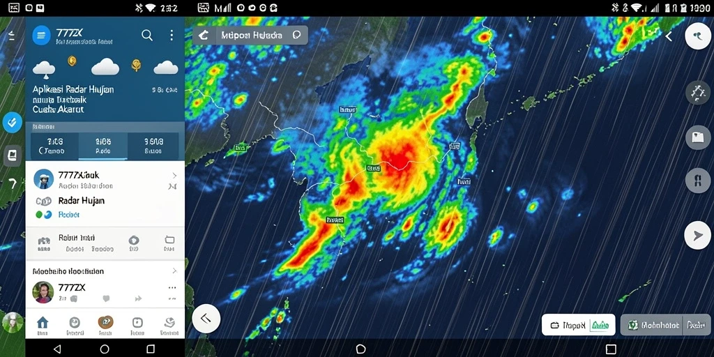 Antarmuka 777ZX menampilkan data radar hujan yang akurat dan informatif.