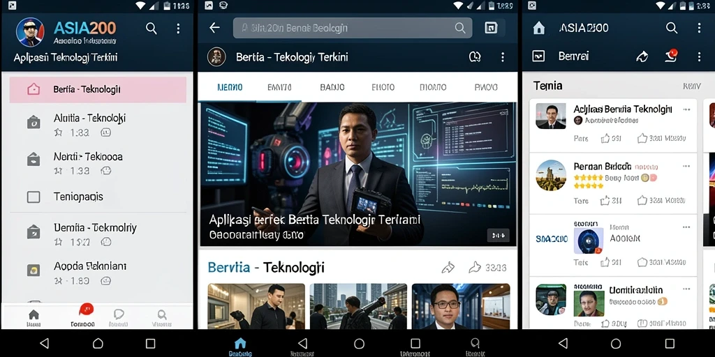 Tampilan antarmuka aplikasi ASIA200 yang modern dan informatif.