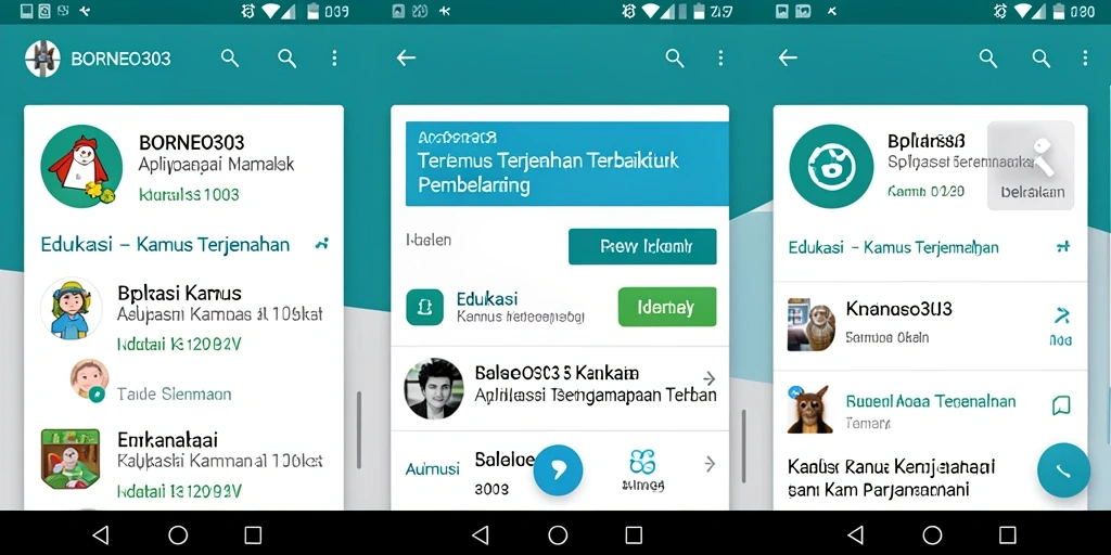 Tampilan utama BORNEO303 dengan fitur kamus terjemahan yang lengkap.