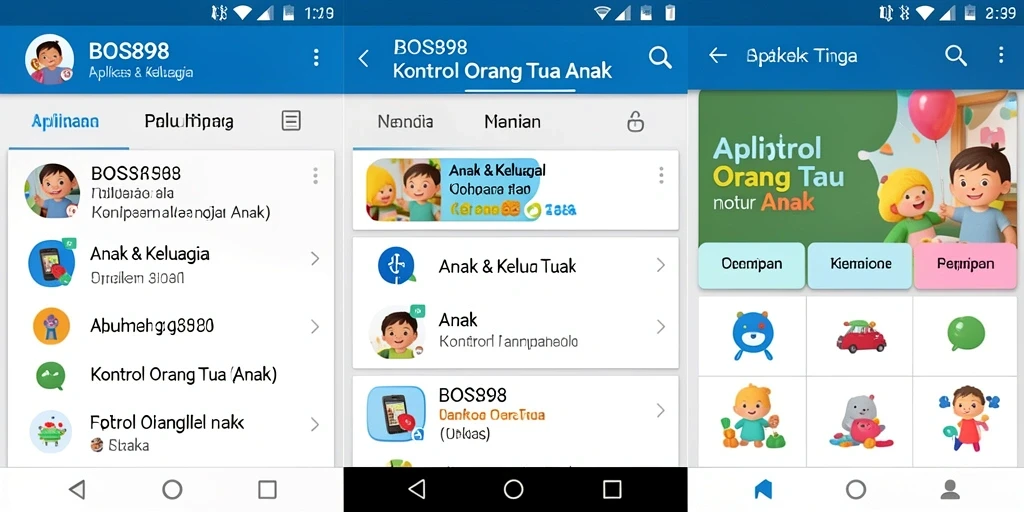 Tampilan antarmuka aplikasi Kontrol Orang Tua BOS898 yang intuitif.