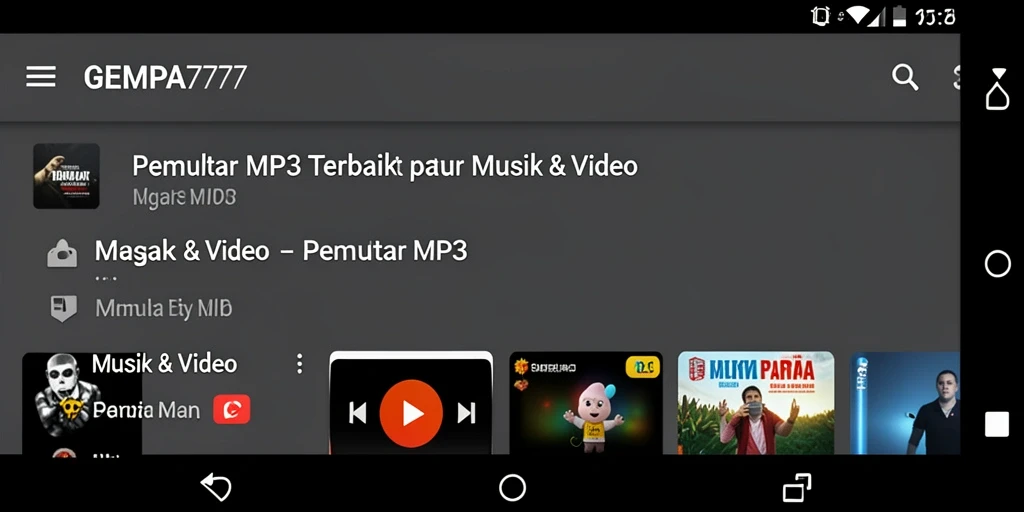 Antarmuka sederhana dan intuitif dari pemutar MP3 GEMPA777.
