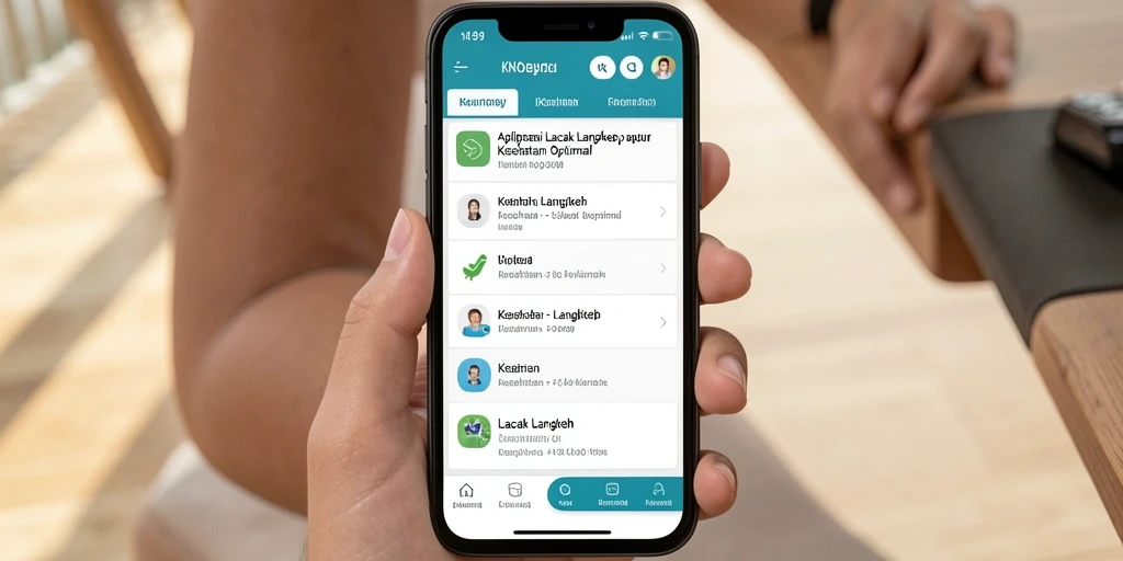 Screenshot utama KNO89 menampilkan antarmuka pelacakan langkah yang intuitif.