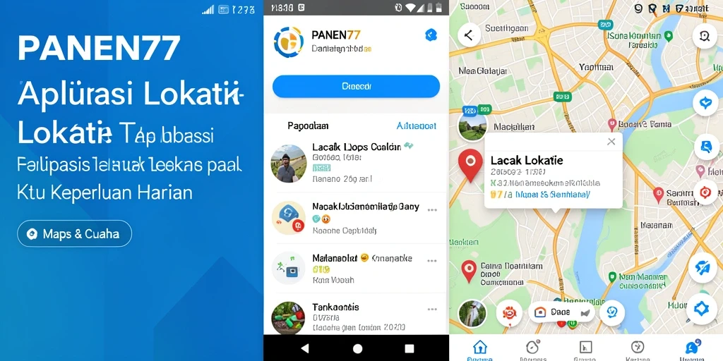Antarmuka PANEN77 yang menampilkan lokasi pengguna secara real-time.