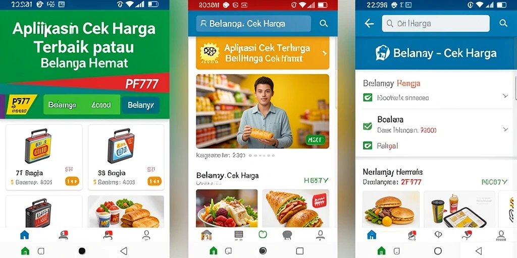 Tampilan antarmuka utama PF777 menampilkan fungsi cek harga dengan mudah.