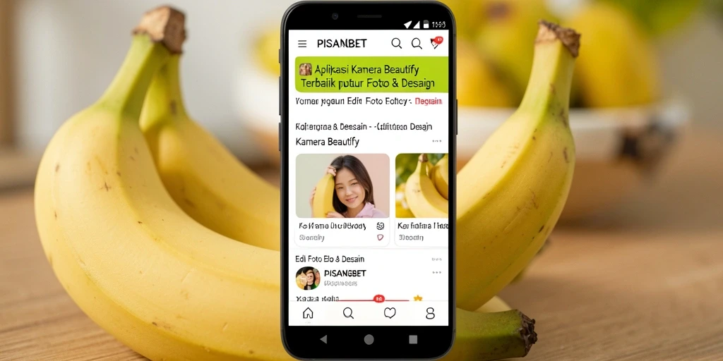 Antarmuka PISANGBET dengan berbagai fitur Kamera Beautify.